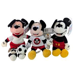 Mickey Mouse Mini Bean Bag Plush Lot Classic Soccer Club Shirt NWT Disney Store